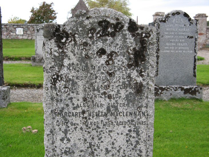 Photo of headstones/Ann U McLennan died 1944 MI Kirkmichael Churchyard